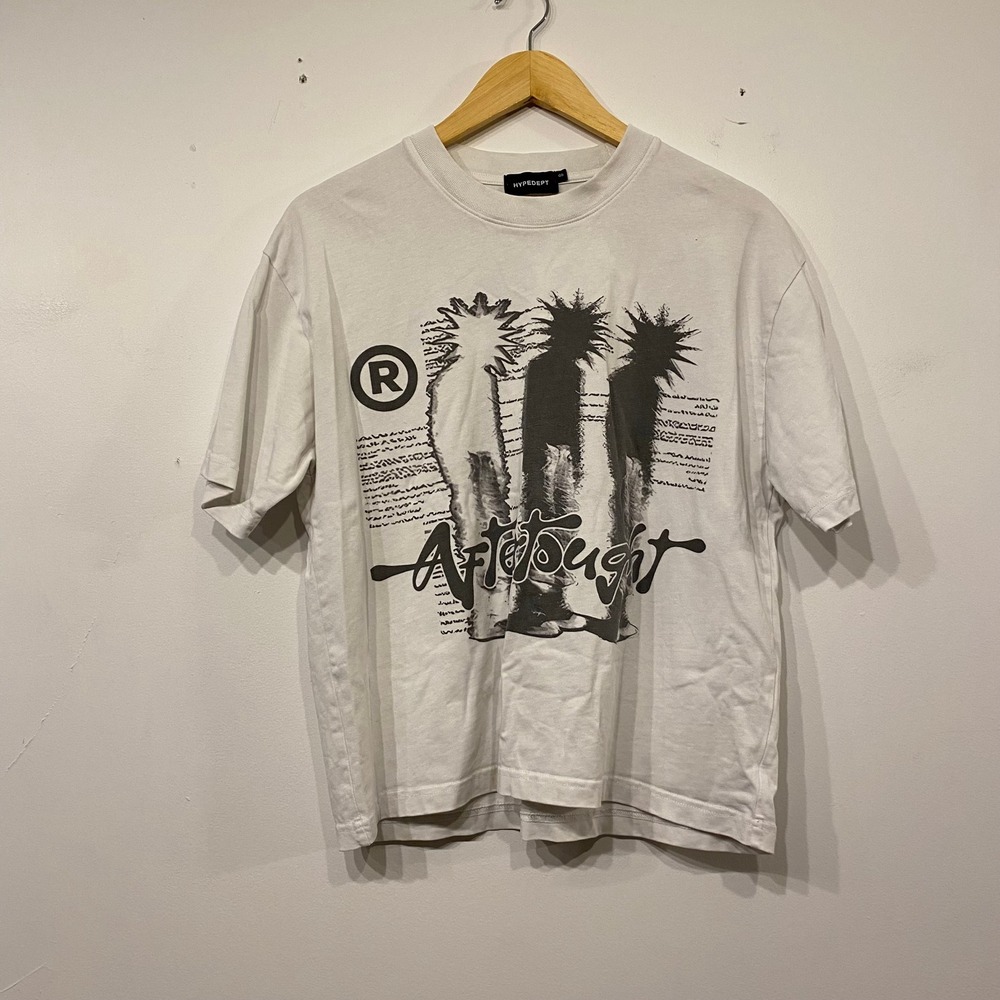 Hypedept Afterthought Graphic Tee White Streetwear T-Shirt Mens Small